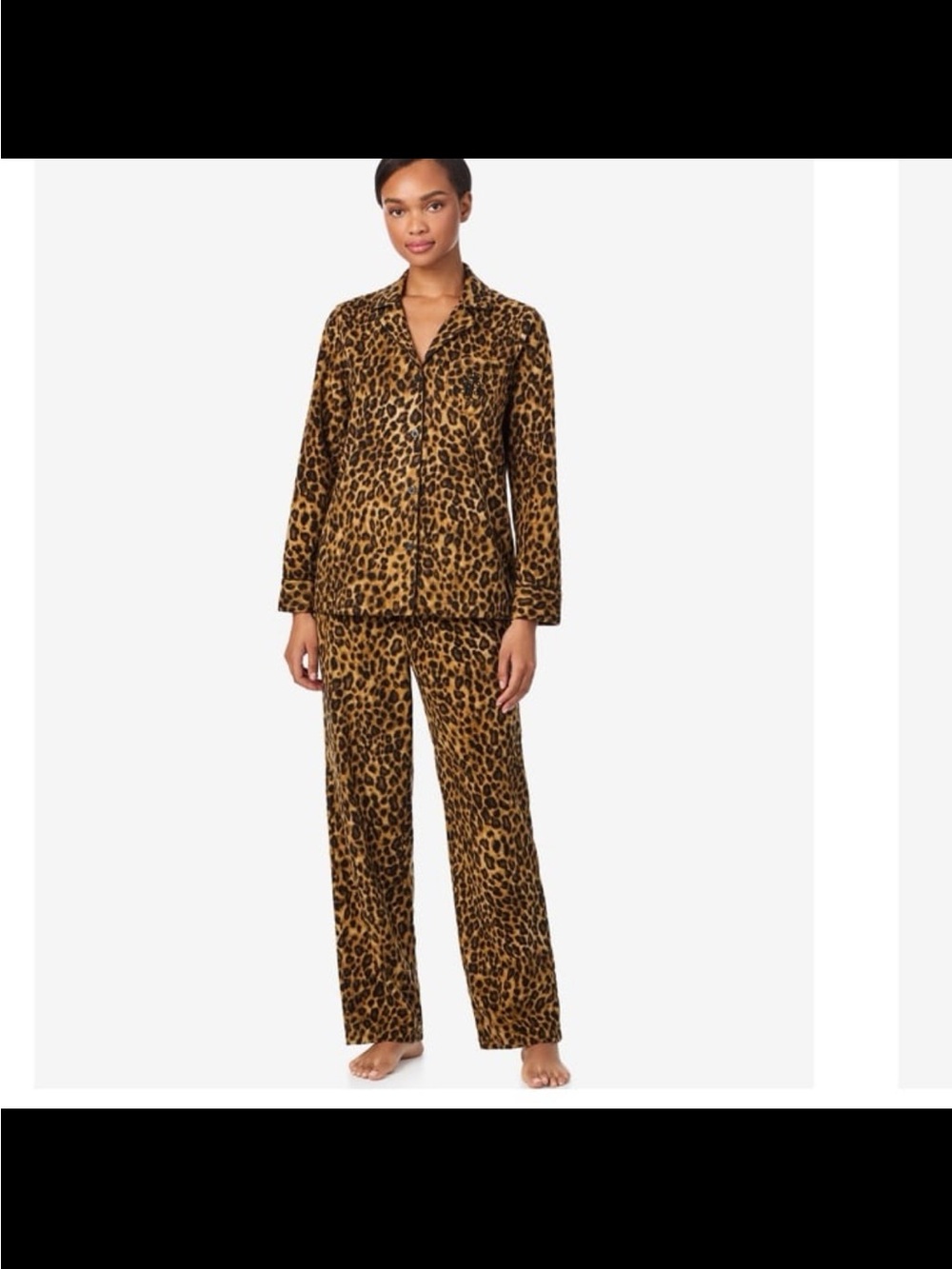 NWT Lauren Ralph Lauren women’s 2-pc long sleeve natch collar pajama size XL